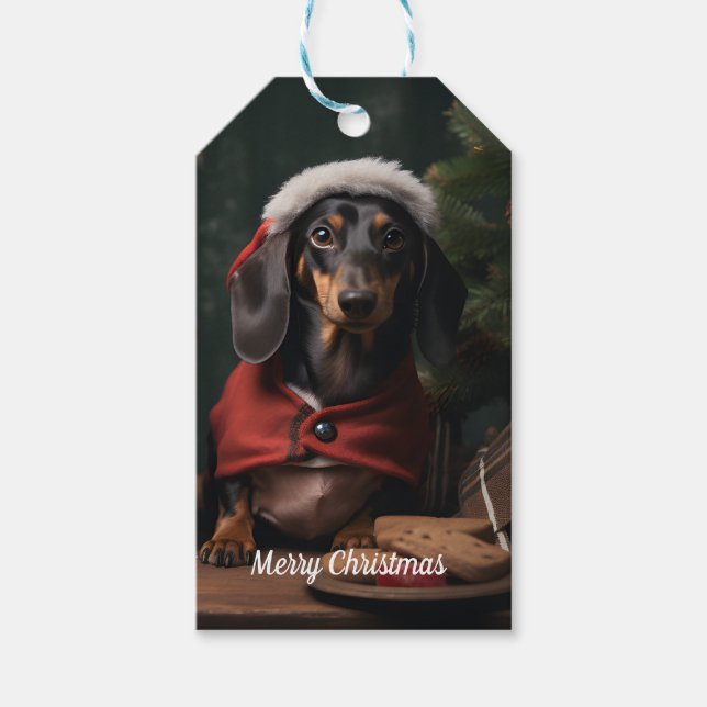 Jul Dachshund Presentetikett (Framsidan)