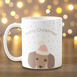 Jul Dachshund Puppy Hund Editable Färg Kaffemugg