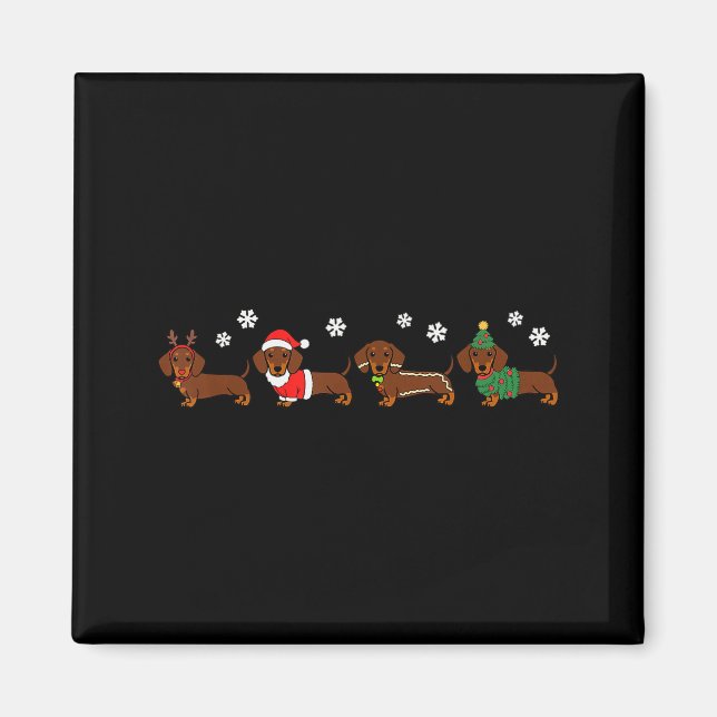 Jul Dachshund Santa Hat Hund älskare Hund Mamma Do Magnet (Framsidan)