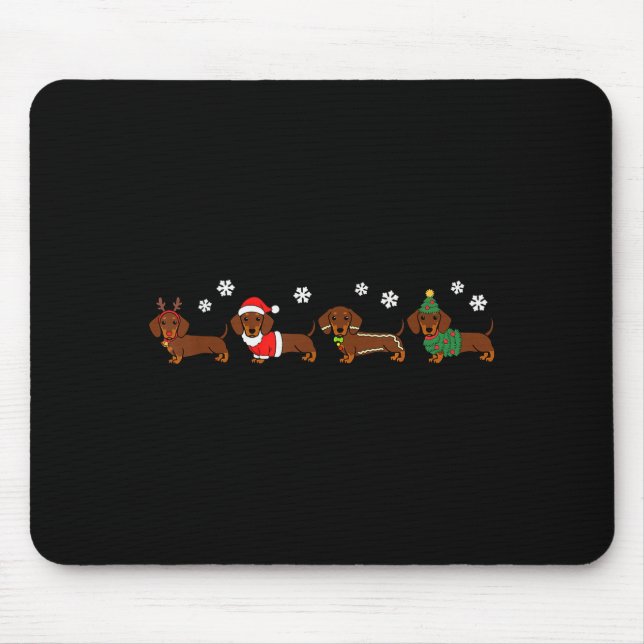 Jul Dachshund Santa Hat Hund älskare Hund Mamma Do Musmatta (Framsidan)