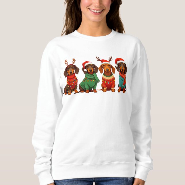 Jul Dachshund T Shirt (Framsida)