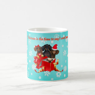 Jul Dachshunds-kaffe Mugg