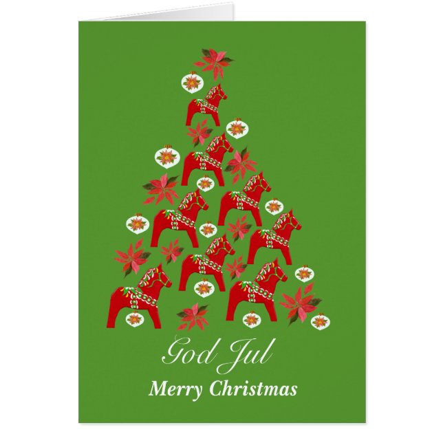 jul Dala Horses Hälsningskort (Framsidan)