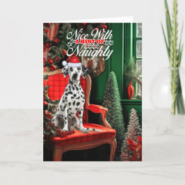 Jul Dalmatien Hund Naughty eller Nice Helgkort