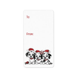 Jul Dalmatien Hundar Adressetikett