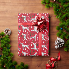 Jul Dalmatier i Santa Hats Red Helgdag Presentpapper