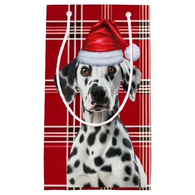 Jul Dalmatiner Hund Röd Rutig Jul (Framsidan)