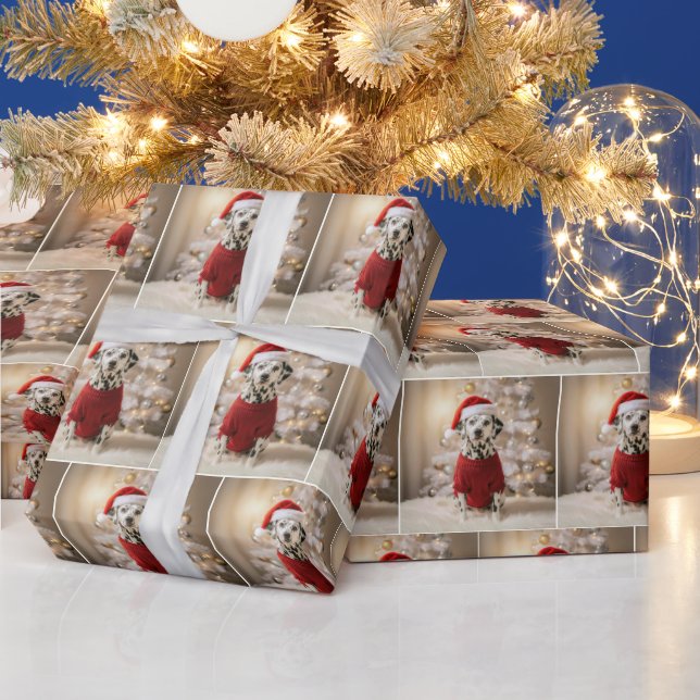 Jul-Dalmatinerhund i röd tröja Presentpapper (Helgdagar)