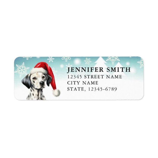 Jul Dalmatiska Hund Returetiketter Returadress Etikett (Framsidan)
