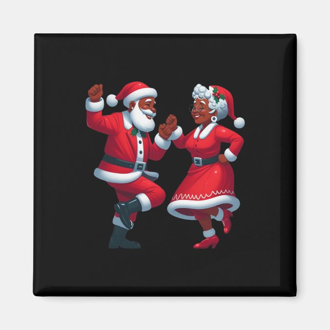 Jul Dancing Black African American Santa Mrs. Magnet (Framsidan)