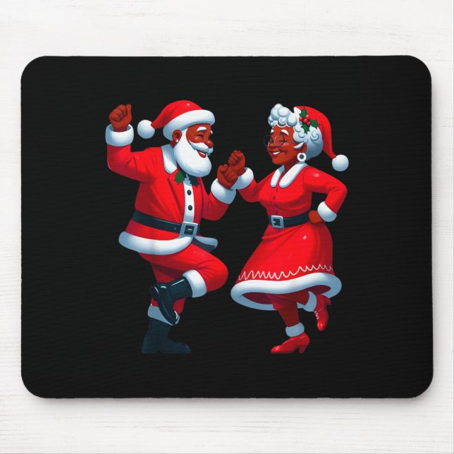 Jul Dansande Svart Afroamerikansk Tomte Fru Musmatta (Framsidan)