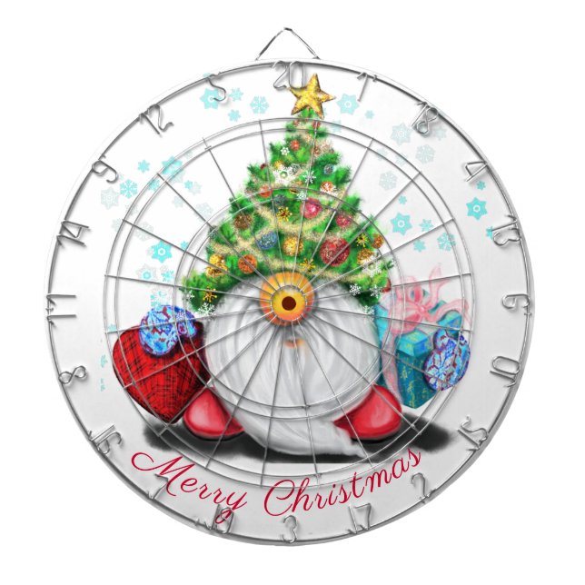 Jul Dart Board Gnome med Gift åt dig Darttavla (Framsidan)