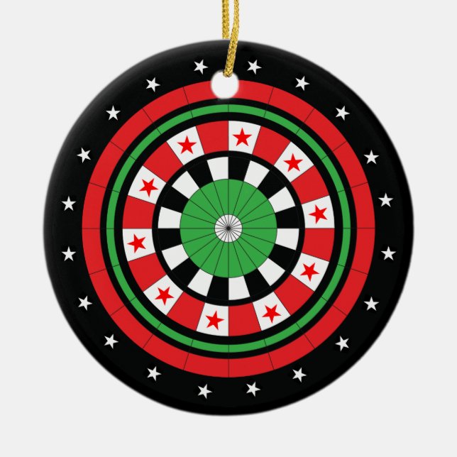 Jul Dartboard Julgransprydnad Keramik (Framsidan)