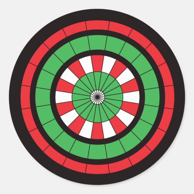 Jul Dartboard Runt Klistermärke (Framsida)