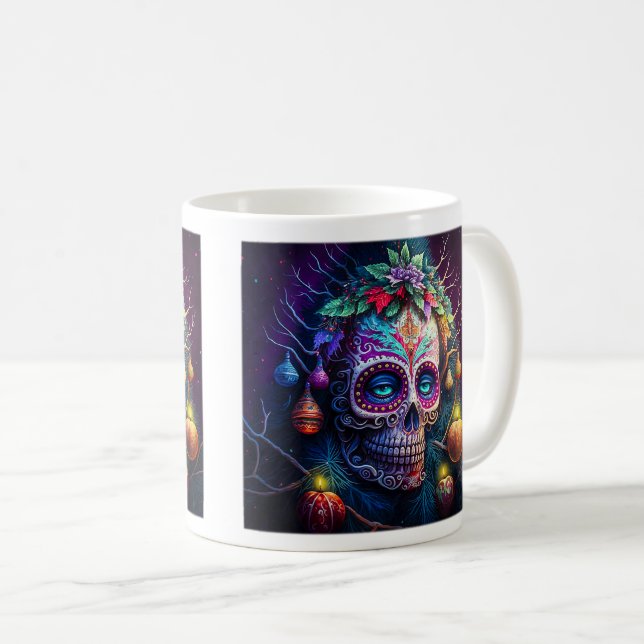 Jul Day of the dead Classic Mugg, 11 oz Kaffemugg (Framsida höger)
