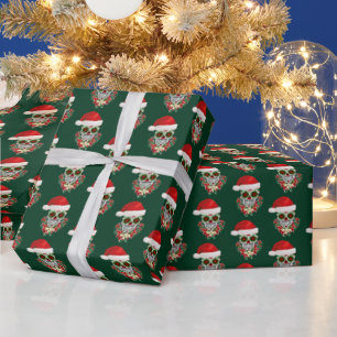 Jul Day of the dead Sugar Skull Santa Hat Presentpapper