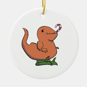 Jul Deinonychus med bootyprydnaden Julgransprydnad Keramik
