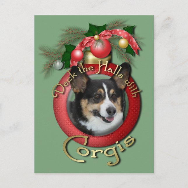 Jul - Deke Halls - Corgis Helg Vykort (Framsida)