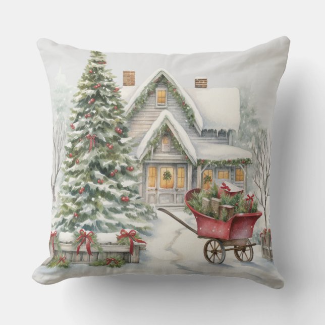 Jul Dekorativ kudde | Elegant Helgdag Cushion (Framsida)