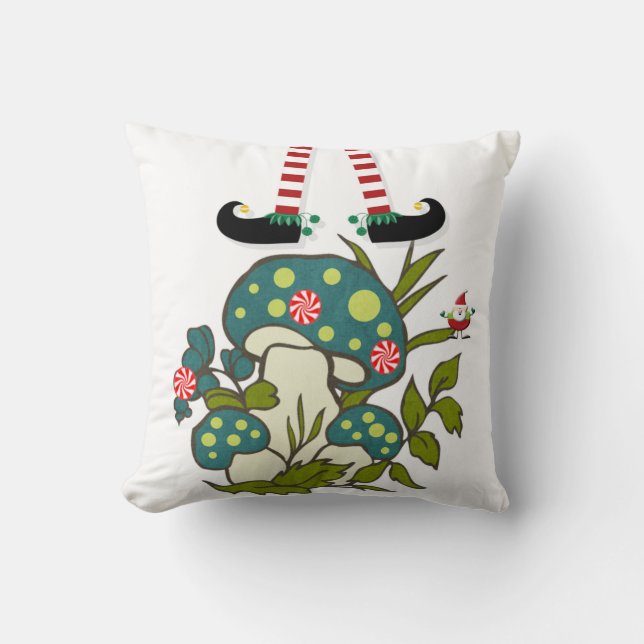Jul Dekorativ kudde, Elf Peppermint Mushroom Kudde (Framsida)