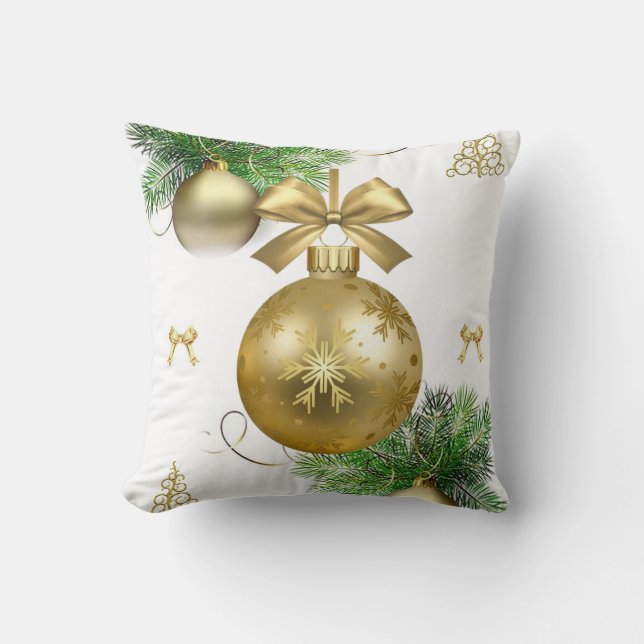 Jul Dekorativ kudde, Guld Bollar Kudde (Framsida)