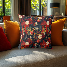Jul Dekorativ kudde med Festive Design & Quote