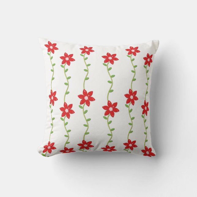 Jul Dekorativ kudde, Poinsettia Kudde (Framsida)
