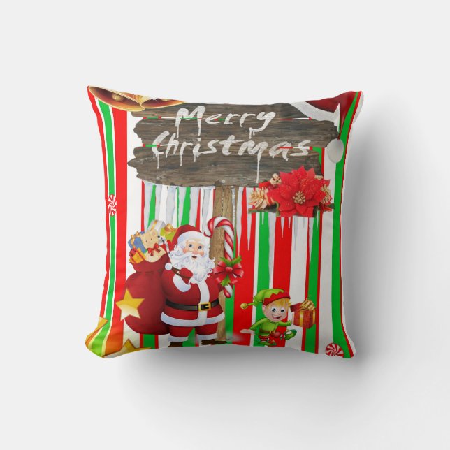 Jul Dekorativ kudde, Santa Elf Kudde (Framsida)