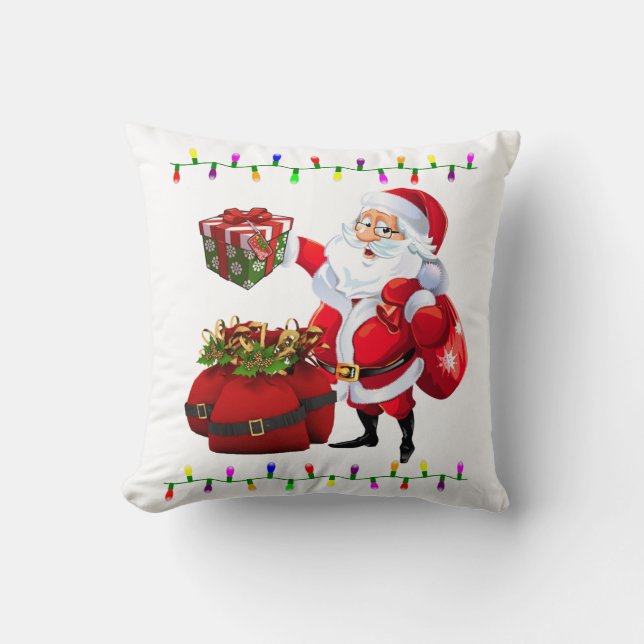 Jul Dekorativ kudde, Santa Ljus Kudde (Framsida)