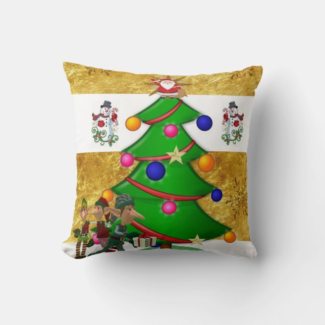 Jul Dekorativ kudde, Snögubbe Santa Kudde (Framsida)