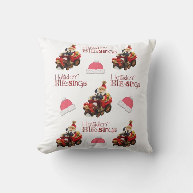Jul Dekorativ kudde, Vintage Santa Blessings Kudde (Framsida)