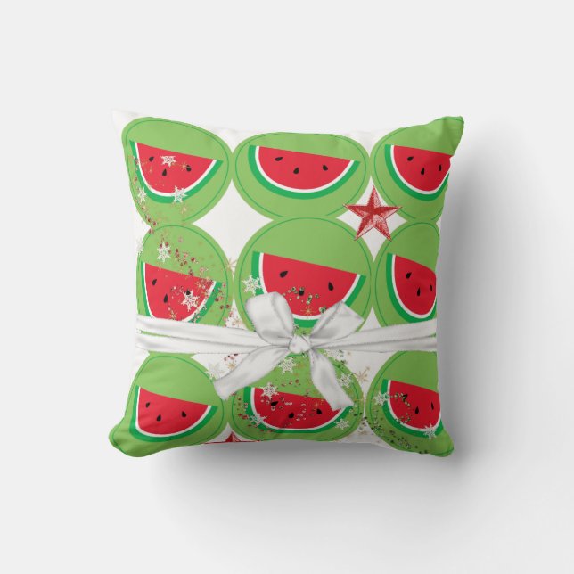 Jul Dekorativ kudde, Watermelon White Bow Kudde (Framsida)