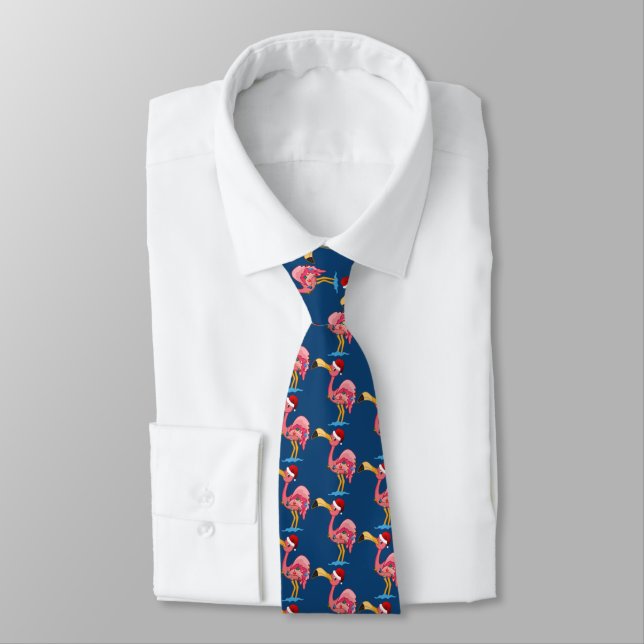 Jul: Dekorerad Flamingo Neck Tie Slips (Bunden)