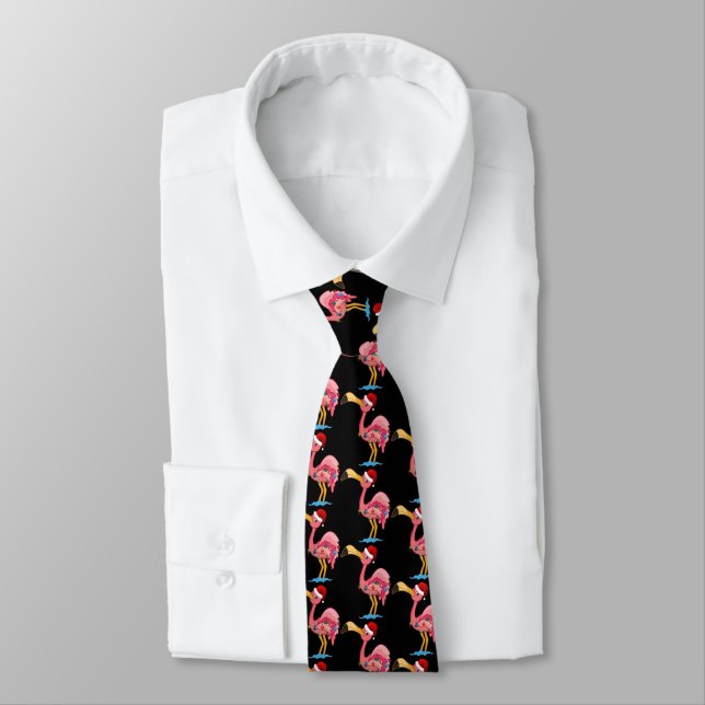 Jul: Dekorerad Flamingo Neck Tie Slips (Bunden)