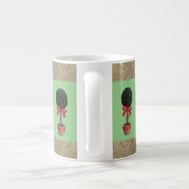 Jul Dekorerade topiskt Träd. Kaffemugg