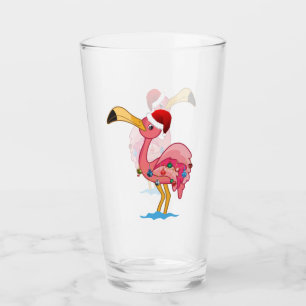 Jul: Dekorerat lamingo-dricksglas Glaskopp