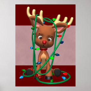 Jul den röda Nosed renhelgdag P Poster