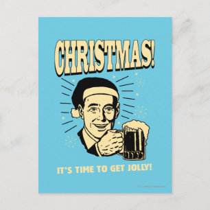 Jul: Det är Time som ska fås Jolly Helg Vykort