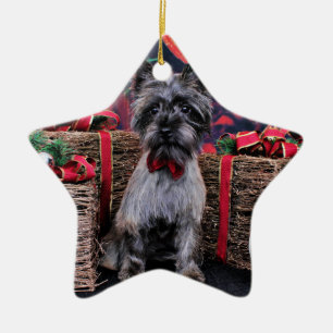 Jul - Dexter - röse Julgransprydnad Keramik