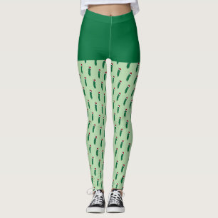 Jul Dill Pickle som bär en tomtehatt Leggings