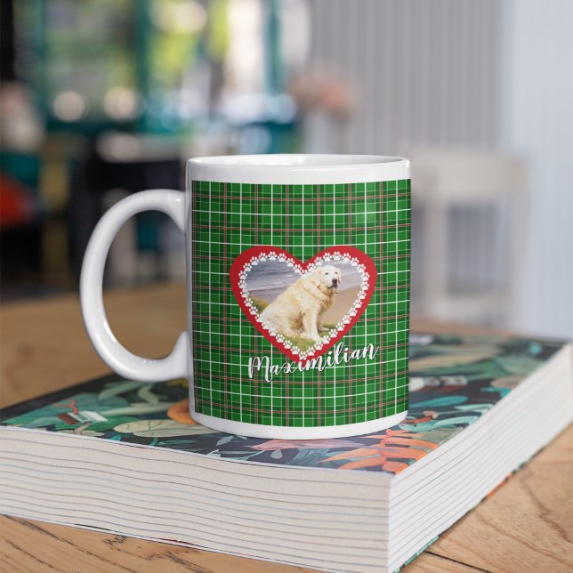 Jul din lilla fotoröda grönt kaffemugg (Skapare uppladdad)