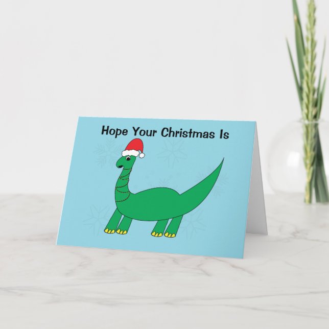 Jul Dinosaur Brontosaurus Funny Personalize Kort (Framsida)