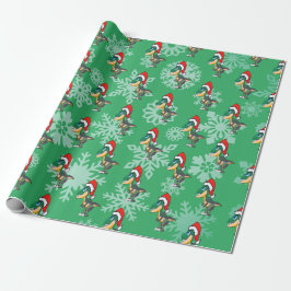 Jul Dinosaur Cute Grönt Kids Presentpapper