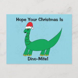 Jul Dinosaur Dinomite Funny Personalize Vykort