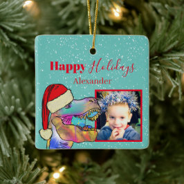 Jul Dinosaur Foto Minne Julgransprydnad Keramik