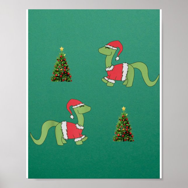 Jul Dinosaur Julgran Poster (Framsidan)