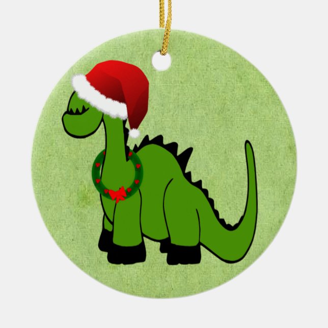 Jul Dinosaur Julgransprydnad Keramik (Framsidan)