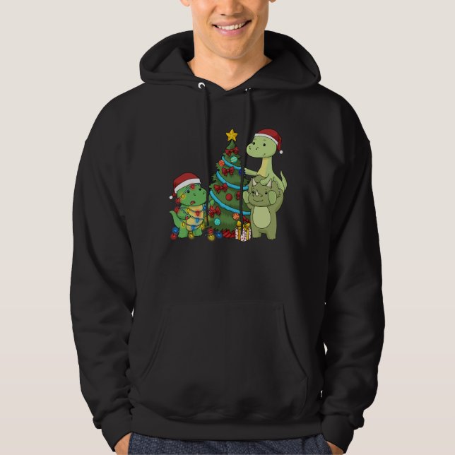 Jul Dinosaur Kids Julgran Dinosaur Hoodie (Framsida)