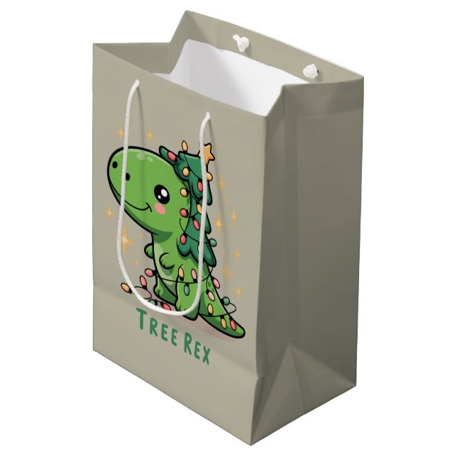 Jul Dinosaur Ljusfest Rollig Träd Rex  (Framsidan Vinklad)