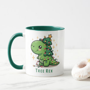 Jul Dinosaur Ljusfest Rollig Träd Rex Mugg